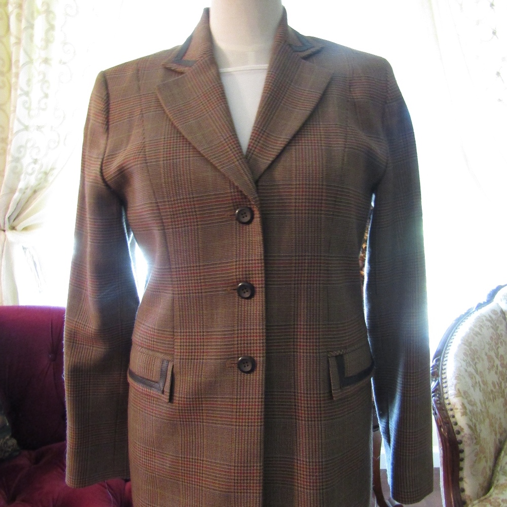 Pendleton Women's Blazer, Leather Trim, Classic